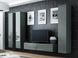 Мебельная стенка VIGO I / корпус - сірий мат, фронт - сірий глянець;