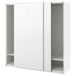 Шафа, білий/білий, 200x66x201 см PAX/HASVIK / 094.323.73
