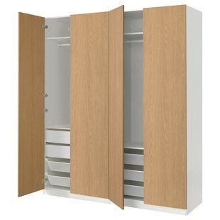 Шкаф-купе, белый/имитация дуба, 200x66x236 см PAX/STORKLINTA / 295.627.64