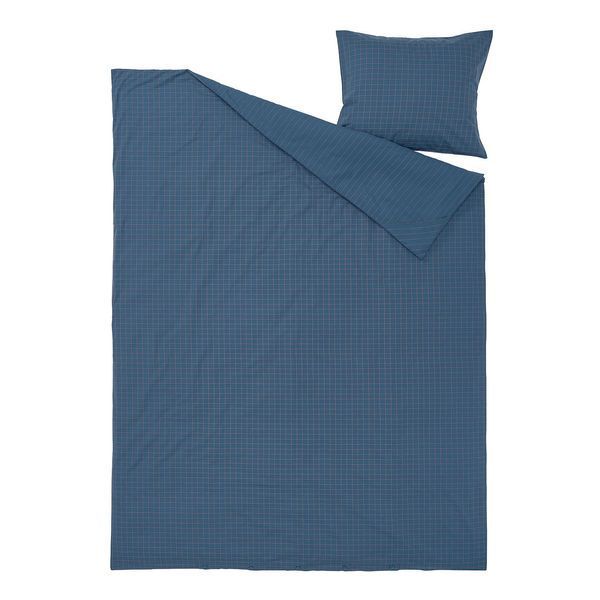 Підковдра та наволочка, темно-синій/світло-коричневий, 150x200/50x60 см DOFTAKLEJA / 506.005.99