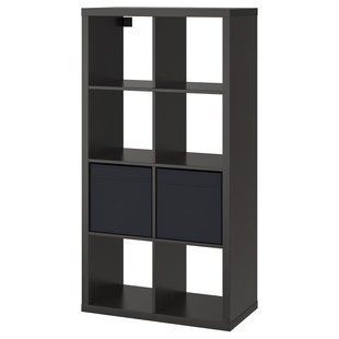 Полка/2 вставки, черно-коричневые, 77x147 см KALLAX / 990.272.27