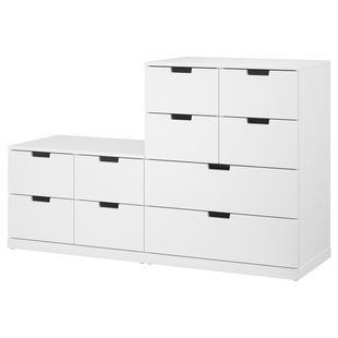 Комод, 10 шухляд, білий, 160x99 см NORDLI / 292.480.10