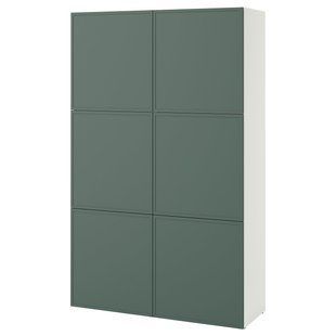 Комбинация с дверями, белый/темно-серо-зеленый цвет Krukmakare, 120x42x193 см BESTA / 595.977.76