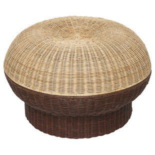 Пуфик с ящиком для хранения, коричнево-красный ротанг. IKEA PS 2026 / 506.242.65