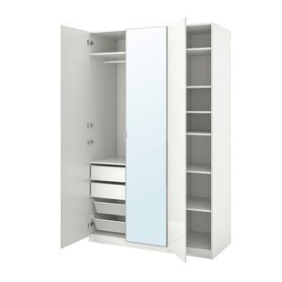Гардеробна комбінація з дзеркалом 50х60х236 см PAX/FARDAL/AHEIM / 893.955.74;білий/дзеркало;150х60х236;