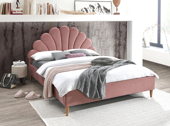 Ліжко SANTANA / античний рожевий;оксамит;
