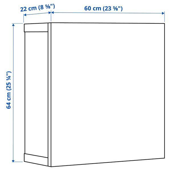 Настенный шкаф-купе, белый/дуб Hedeviken, 60x22x64 см BESTA / 394.296.80