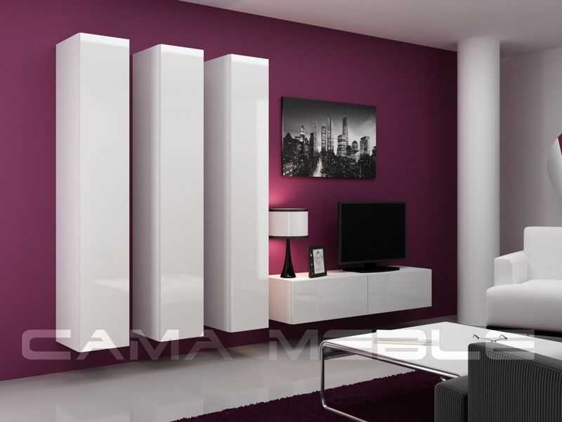 Мебельная стенка VIGO XIV / корпус - білий мат фронт - білий глянець;